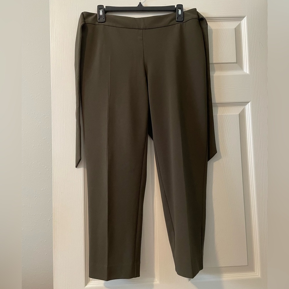 JCPenny - Worthington Women’s Trousers w Tie - Army Green - Like New